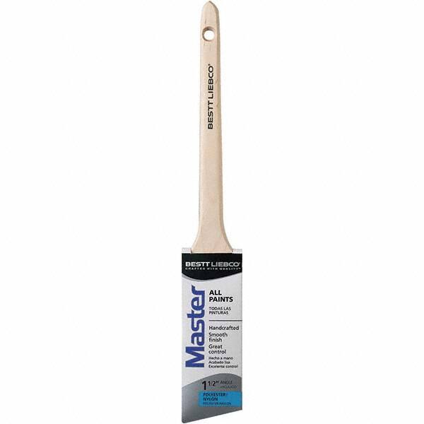 Bestt-Liebco - 1-1/2" Angled Nylon/Polyester Sash Brush - Wood Rattail Handle - Americas Industrial Supply