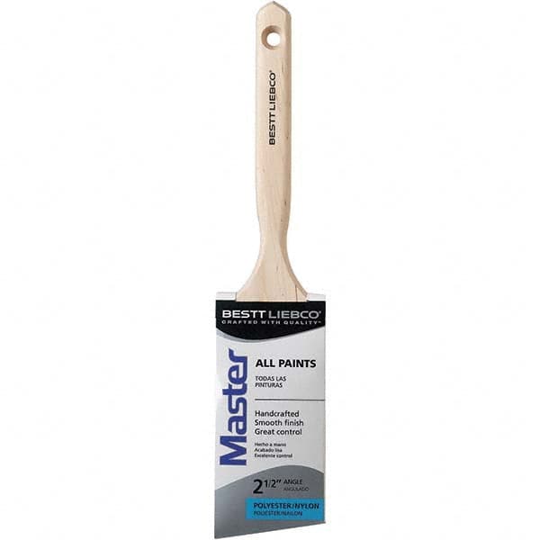 Bestt-Liebco - 2-1/2" Angled Nylon/Polyester Sash Brush - Wood Long Sash Handle - Americas Industrial Supply