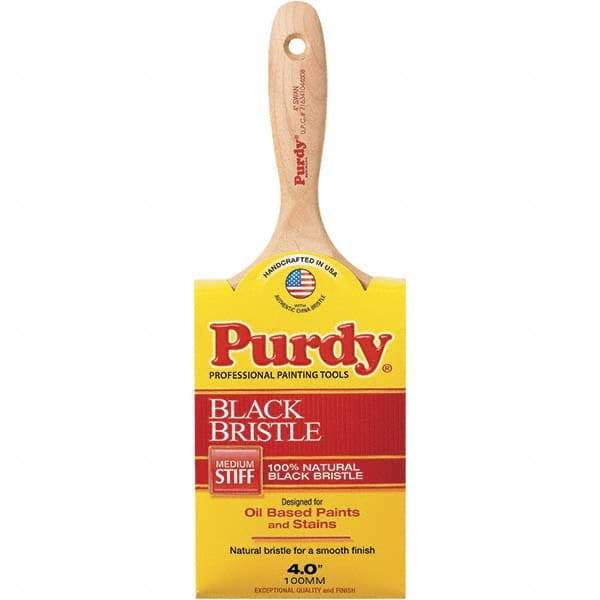 Purdy - 4" Flat Hog Wall Brush - 3-3/16" Bristle Length, 3-7/8" Wood Beavertail Handle - Americas Industrial Supply