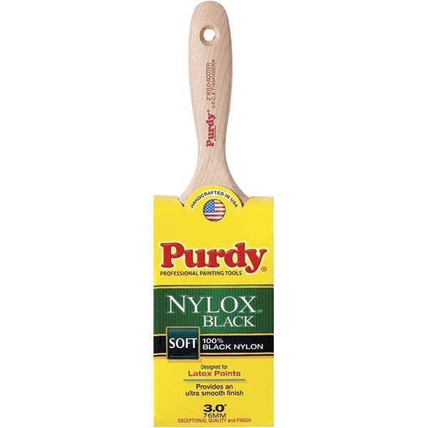 Purdy - 3" Flat Synthetic Wall Brush - 3-7/16" Bristle Length, 3-7/16" Wood Flat Handle - Americas Industrial Supply