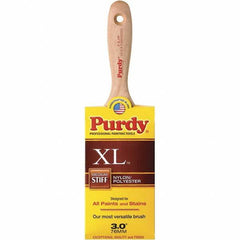 Purdy - 3" Flat Synthetic Wall Brush - 3-11/16" Bristle Length, 3-11/16" Wood Beavertail Handle - Americas Industrial Supply