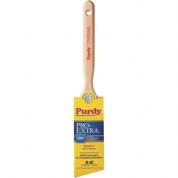 Purdy - 2" Angled Synthetic Sash Brush - 2-15/16" Bristle Length, 2-15/16" Wood Fluted Handle - Americas Industrial Supply