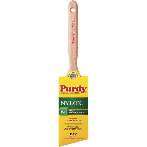 Purdy - 2-1/2" Angled Synthetic Trim Brush - 2-15/16" Bristle Length, 2-15/16" Wood Fluted Handle - Americas Industrial Supply