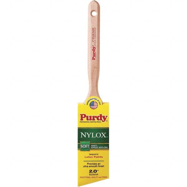 Purdy - 2" Angled Synthetic Trim Brush - 2-11/16" Bristle Length, 2-11/16" Wood Fluted Handle - Americas Industrial Supply