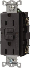 Hubbell Wiring Device-Kellems - 1 Phase, 5-15R NEMA, 125 VAC, 15 Amp, GFCI Receptacle - 2 Pole, Back and Side Wiring, Commercial Grade - Americas Industrial Supply