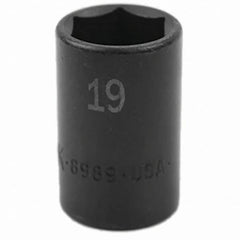 SK - Impact Socket - 3/8"DR 6PT 19MM SEMI-DEEP IMPACT SOCKET - Americas Industrial Supply