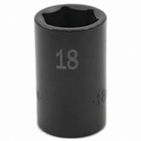 SK - Impact Socket - 3/8"DR 6PT 18MM SEMI-DEEP IMPACT SOCKET - Americas Industrial Supply