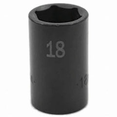 SK - Impact Socket - 3/8"DR 6PT 18MM SEMI-DEEP IMPACT SOCKET - Americas Industrial Supply