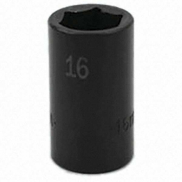 SK - Impact Socket - 3/8"DR 6PT 16MM SEMI-DEEP IMPACT SOCKET - Americas Industrial Supply