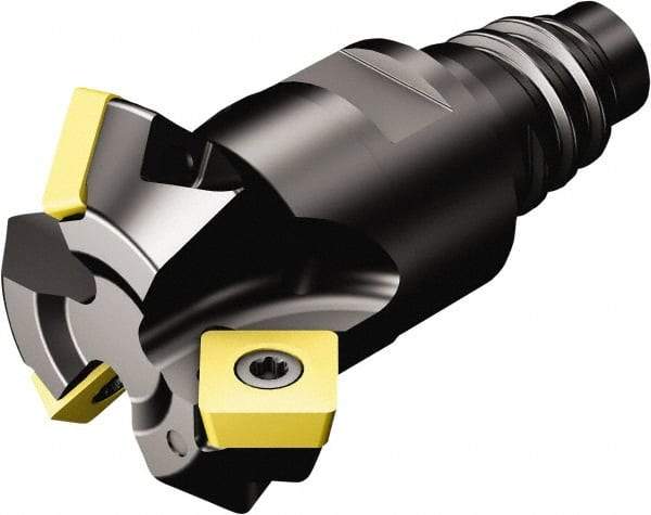 Sandvik Coromant - 25.5mm Cut Diam, 24.2mm Arbor Hole, 5.47mm Max Depth of Cut, 45° Indexable Chamfer & Angle Face Mill - 4 Inserts, 495-09T3M-XL Insert, Right Hand Cut, Through Coolant, Series CoroMill 495 - Americas Industrial Supply