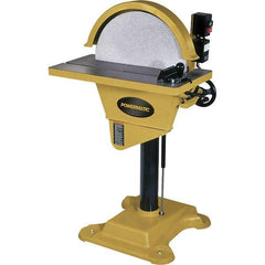 Jet - 20" Diam, 1,720 RPM, Single Phase Disc Sanding Machines - 10-1/2" Long Table x 27-1/2" Table Width, - Americas Industrial Supply