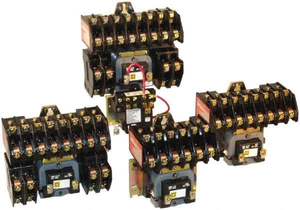 Square D - No Enclosure, 12 Pole, Electrically Held Lighting Contactor - 20 A (Tungsten), 30 A (Fluorescent), 110 VAC at 50 Hz, 120 VAC at 60 Hz, 12NC Contact Configuration - Americas Industrial Supply