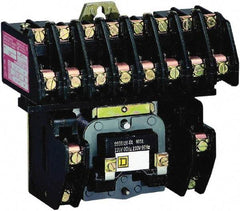 Square D - No Enclosure, 10 Pole, Electrically Held Lighting Contactor - 20 A (Tungsten), 30 A (Fluorescent), 110 VAC at 50 Hz, 120 VAC at 60 Hz, 10NO Contact Configuration - Americas Industrial Supply