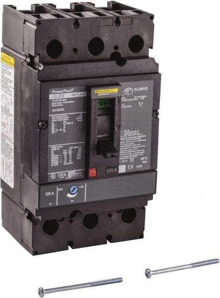 Square D - 225 Amp, 250 VDC, 600 VAC, 3 Pole, Panel Mount Molded Case Circuit Breaker - Thermal Magnetic Trip, Multiple Breaking Capacity Ratings, 3/0 AWG - Americas Industrial Supply