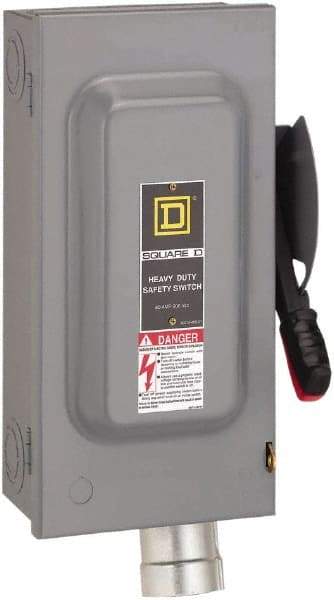 Square D - 60 Amp, 600 VAC, 3 Pole Fused Safety Switch - NEMA 12, 50 hp at 600 VAC (Triple Phase) - Americas Industrial Supply