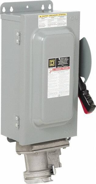 Square D - 60 Amp, 600 VAC, 3 Pole Fused Safety Switch - NEMA 12 & 3R, 50 hp at 600 VAC (Triple Phase) - Americas Industrial Supply