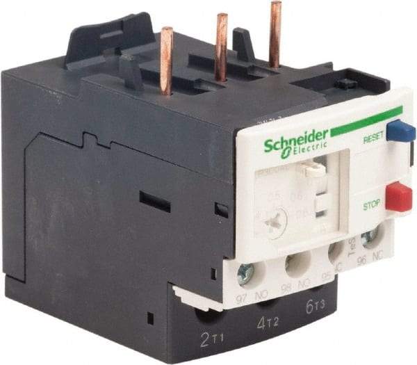 Schneider Electric - 3 Pole, NEMA Size 00-1, 0.4 to 0.63 Amp, 690 VAC, Thermal NEMA Overload Relay - Trip Class 20, For Use with LC1D09, LC1D12, LC1D18, LC1D25, LC1D32 and LC1D38 - Americas Industrial Supply