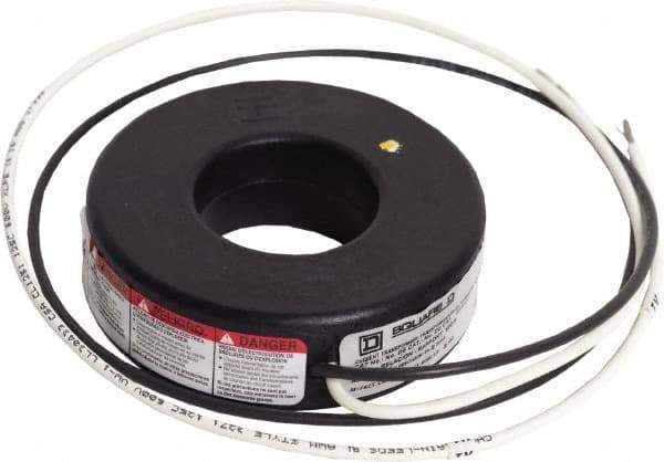 Square D - 600 Amp AC Input, 5 Amp AC Output, Panel Meter Current Transformer - Flying Lead Terminal, For Use with Ammeter, Solid State Transducer - Americas Industrial Supply