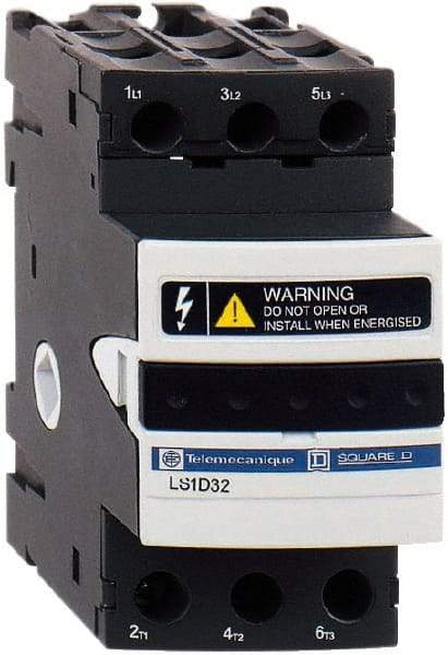 Schneider Electric - 3 Pole, 690 Volt, 25 Amp, DIN Rail Mount Fuse Holder - Compatible with 38mm Long x 45mm Wide and 10mm Diameter Fuse - Americas Industrial Supply