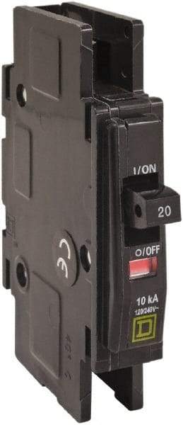 Square D - 30 Amp, 120/240 VAC, 1 Pole, DIN Rail Mounted, Flush Mount, Surface Mount Miniature Circuit Breaker - Thermal Magnetic Trip, 10 kA at 120/240 VAC Breaking Capacity, 14-2 (Aluminum), 14-2 (Copper) AWG, 74mm Deep x 103mm High x 19mm Wide - Americas Industrial Supply