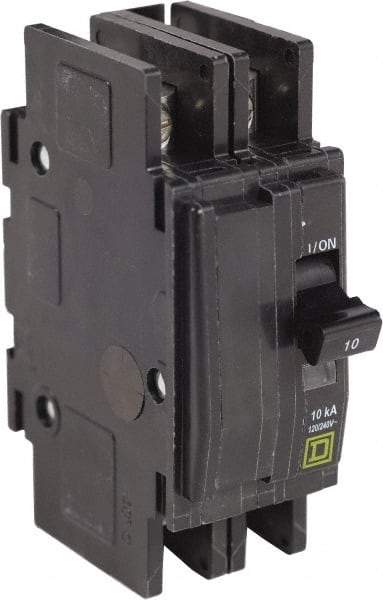Square D - 10 Amp, 240 VAC, 2 Pole, Panel Mount Miniature Circuit Breaker - 14-2 AWG - Americas Industrial Supply