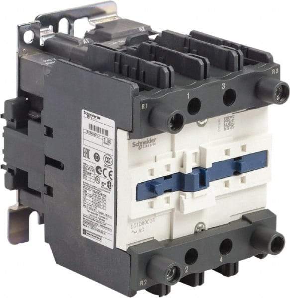 Schneider Electric - 4 Pole, 120 Coil VAC at 50/60 Hz, 125 Amp at 440 VAC, Nonreversible IEC Contactor - Bureau Veritas, CCC, CSA, CSA C22.2 No. 14, DNV, EN/IEC 60947-4-1, EN/IEC 60947-5-1, GL, GOST, LROS, RINA, RoHS Compliant, UL 508, UL Listed - Americas Industrial Supply