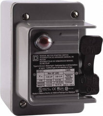 Square D - 3 Poles, 30 Amp, NEMA, Enclosed Toggle Manual Motor Starter - 1 hp at 90 VDC, 10 hp at 460 VAC, 10 hp at 575 VAC, 1-1/2 hp at 230 VDC, 2 hp at 115 VAC, 2 hp at 115 VDC & 7-1/2 hp at 230 VAC, CE, CSA, NEMA 4 & UL Listed - Americas Industrial Supply