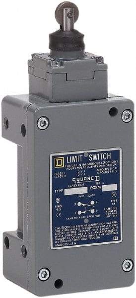Square D - SPDT, NC/NO, 600 Volt Screw Terminal, Roller Plunger Actuator, General Purpose Limit Switch - 1, 2, 4, 6, 12, 13, 6P NEMA Rating, IP67 IPR Rating - Americas Industrial Supply