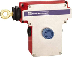 Telemecanique Sensors - 10 Amp, 2NO/2NC Configuration, Left Hand Operation, Rope Operated Limit Switch - Pushbutton Reset, Rope Pull, No Pilot Light, 300 VAC - Americas Industrial Supply