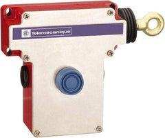 Telemecanique Sensors - 10 Amp, 2NC Configuration, Right Hand Operation, Rope Operated Limit Switch - Pushbutton Reset, Rope Pull, No Pilot Light, 300 VAC - Americas Industrial Supply