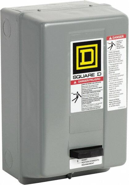 Square D - 208 Coil VAC at 60 Hz, 18 Amp, Nonreversible Enclosed Enclosure NEMA Motor Starter - 3 hp at 1 Phase, 1 Enclosure Rating - Americas Industrial Supply