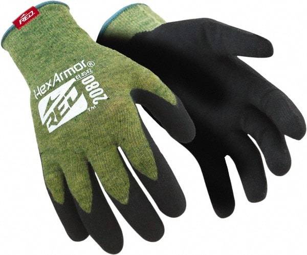 HexArmor - Size S (7), ANSI Cut Lvl A6, Puncture Lvl 3, Nitrile Coated Kevlar Cut Resistant Gloves - 11" Long, Palm Coated, Black, Paired - Americas Industrial Supply
