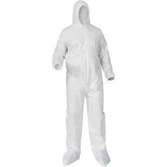 KleenGuard - Size 3XL Polypropylene General Purpose Coveralls - White, Zipper Closure, Elastic Cuffs, Elastic Ankles, Serged Seams - Americas Industrial Supply