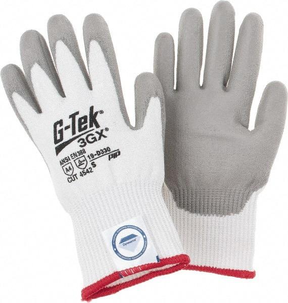 PIP - Size S, ANSI Cut Lvl A4, Cut Resistant Gloves - Palm & Fingers Coated, White/Gray - Americas Industrial Supply
