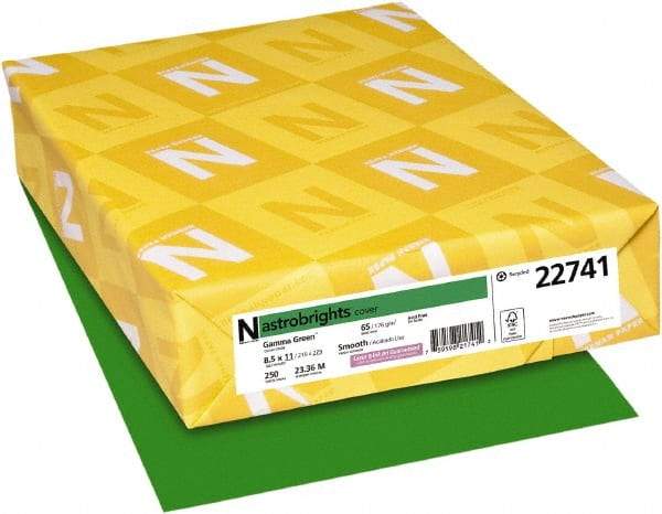 Neenah Paper - 8-1/2" x 11" Gamma Green Colored Copy Paper - Use with Inkjet Printers, Laser Printers, Copiers - Americas Industrial Supply