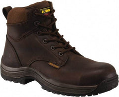 Dr. Martens - Men's Size 7 Medium Width Composite Work Boot - Brown, Leather Upper, Rubber Outsole, 7" High, Dielectric, Hot Weather, Non-Slip - Americas Industrial Supply