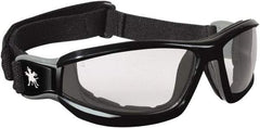 MCR Safety - Size Universal, Clear Polycarbonate Anti-Fog & Scratch Resistant Lens, Hybrid Safety Glasses/Goggles - Direct Vent, Black Thermoplastic Rubber Frame - Americas Industrial Supply