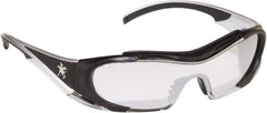 MCR Safety - Indoor/Outdoor Lenses, Framed Safety Glasses - Anti-Fog, Scratch Resistant, Black Thermoplastic Rubber Frame, Size Universal, Wrap Around - Americas Industrial Supply
