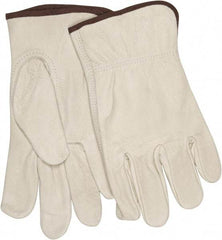MCR Safety - Size M General Protection Work Gloves - For Work & Driver, Uncoated, Slip-On Cuff, Cream, Paired - Americas Industrial Supply