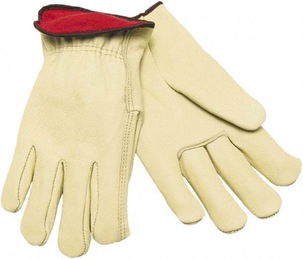 MCR Safety - Size L Cold Protection Work Gloves - For Work & Driver, Uncoated, Natural/Red, Paired - Americas Industrial Supply