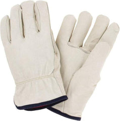 MCR Safety - Size XL Cold Protection Work Gloves - For Work & Driver, Uncoated, Natural/Red, Paired - Americas Industrial Supply