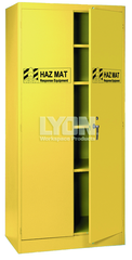 HazMat Cabinet - #5460HM - 36 x 24 x 78" - Setup with 4 shelves - Yellow only - Americas Industrial Supply