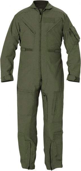 PROPPER - Size 44 X-Long, Green, Zipper Front, Flame Resistant Coveralls - Nomex, Open Wrists and Ankles, 6 Pockets - Americas Industrial Supply