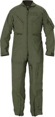 PROPPER - Size 40 Regular, Green, Two Way Zipper, Flame Resistant/Retardant Flight Suit - 40" Chest, Nomex, 6 Pockets, Sewn to Mil Spec FNS/PD 96-17 (MIL-C-83141A), Adjustable Waist Belt with Hook and Loop Closure, Bi-Swing Back - Americas Industrial Supply