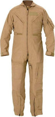 PROPPER - Size 34 Short, Tan, Zipper Front, Flame Resistant Coveralls - Nomex, Open Wrists and Ankles, 6 Pockets - Americas Industrial Supply