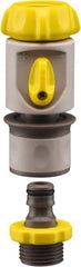 Nelson - 3/4-8 Garden Hose Coupler & Connector Set with Built-In Valve - Plastic, Female & Male Connector - Americas Industrial Supply