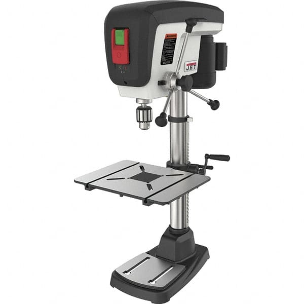 Jet - 15" Swing, Step Pulley Drill Press (Woodworking) - 16 Speed, 3/4 hp, Single Phase - Americas Industrial Supply