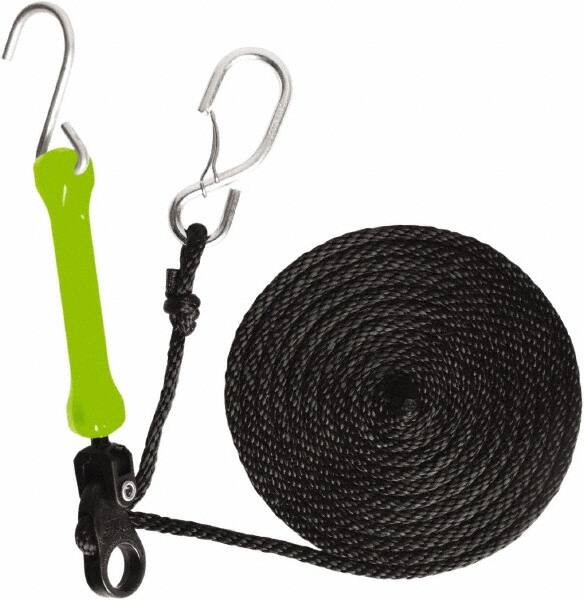 The Perfect Bungee - Light Duty Tie Down with Triangulated Galvanized S Hook - 144" OAL, Safety Green - Americas Industrial Supply