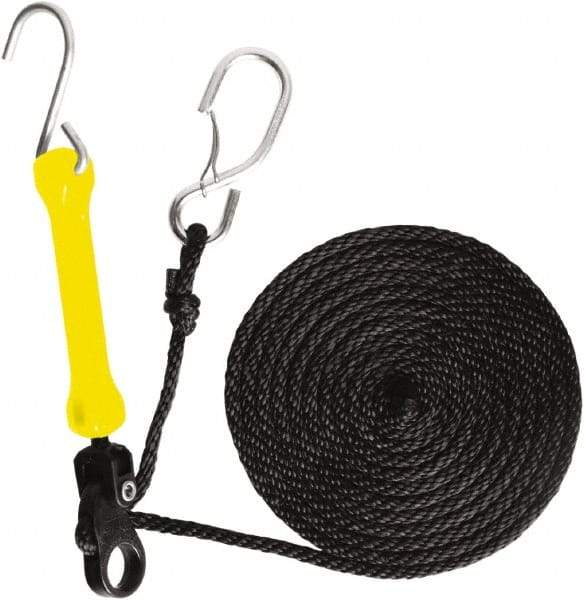 The Perfect Bungee - Light Duty Tie Down with Triangulated Galvanized S Hook - 144" OAL, Yellow - Americas Industrial Supply