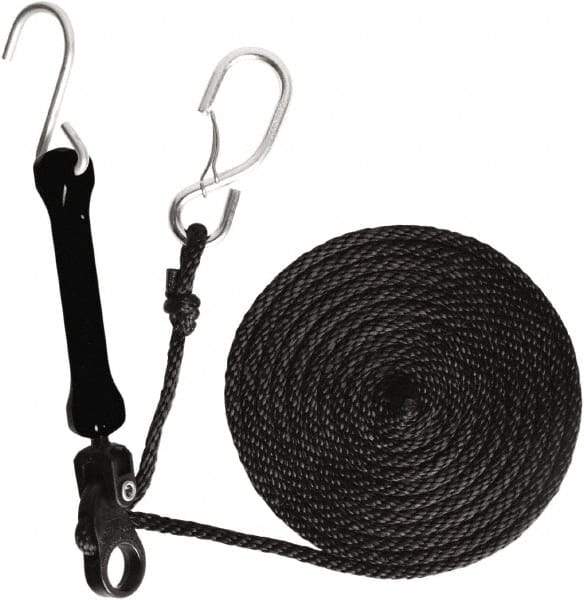 The Perfect Bungee - Light Duty Tie Down with Triangulated Galvanized S Hook - 144" OAL, Black - Americas Industrial Supply